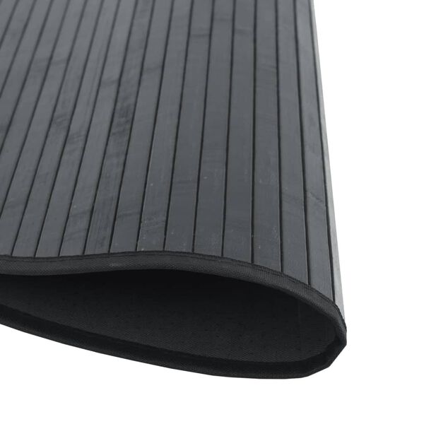 vidaXL Tapete redondo 100 cm bambu preto