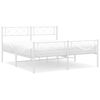 vidaXL Estrutura de cama com cabeceira e p&eacute;s 140x190 cm metal branco