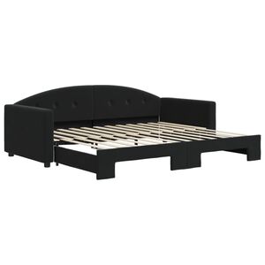 vidaXL Sof&aacute;-cama com gavet&atilde;o 90x200 cm veludo preto