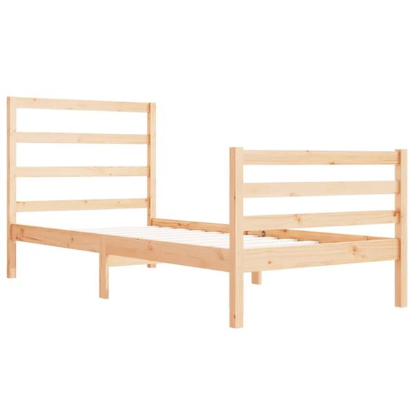 vidaXL Estrutura de cama solteiro 90x190 cm pinho maci&ccedil;o