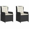 vidaXL Cadeiras de jardim reclin&aacute;veis 2pcs vime PE preto