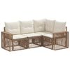 vidaXL Conjunto de Sof&aacute; de Jardim 4 unid. 4 lugar Bege e Branco Creme