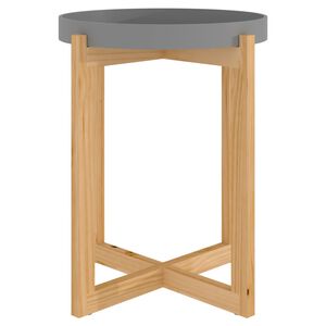 vidaXL Mesa de centro 41x41x48,5 cm deriv. madeira/pinho maci&ccedil;o cinza