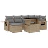 vidaXL 7 pcs conjunto de sof&aacute;s p/ jardim com almofad&otilde;es vime PE bege