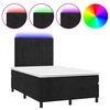 vidaXL Cama box spring c/ colch&atilde;o e LED 120x190 cm couro artif. preto