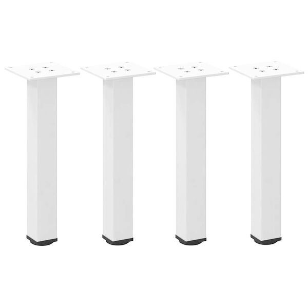 vidaXL P&eacute;s para mesa de centro 4 pe&ccedil;as, branco, 42-44 cm, a&ccedil;o