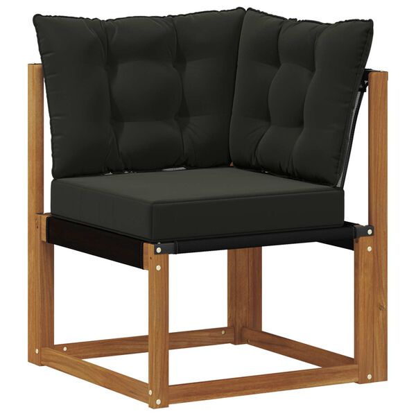 vidaXL Conjunto de Sof&aacute;s para Exterior 6 pcs Natural e Preto