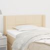 vidaXL Cabeceira de cama c/ abas tecido 83x16x78/88 cm creme