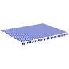 vidaXL Tecido de substitui&ccedil;&atilde;o para toldo azul e branco 450x350 cm poli&eacute;ster
