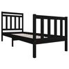 vidaXL Estrutura cama pequena solteiro 75x190 cm madeira maciça preto