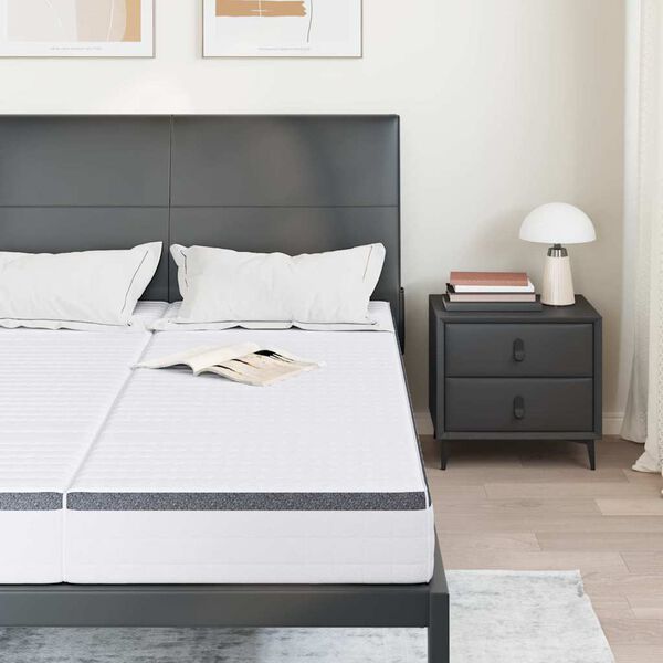 vidaXL Colch&atilde;o 2 pcs Branco e Cinza 80 x 200 cm Mola Bonell