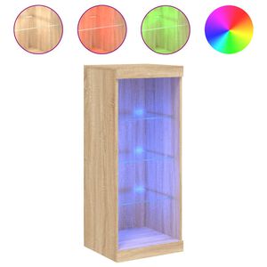vidaXL Aparador com luzes LED 41x37x100 cm carvalho sonoma