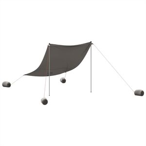 vidaXL Toldo de praia com &acirc;ncoras de areia 214x236 cm cinzento