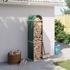 vidaXL Suporte de lenha 40x45x170 cm a&ccedil;o galvanizado verde