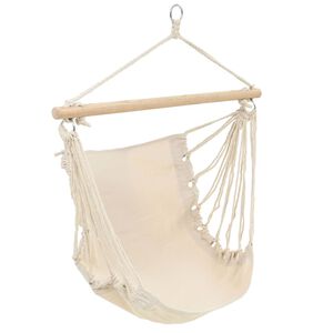 vidaXL Cadeira de baloi&ccedil;ar/rede grande tecido branco creme