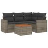 vidaXL 5 pcs conjunto sof&aacute;s de jardim c/ almofad&otilde;es vime PE cinzento