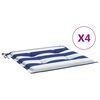 vidaXL Almofad&otilde;es p/ cadeira 2pcs 50x50x4 cm tecido riscas azul/branco