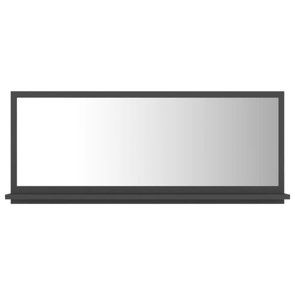 vidaXL Espelho de casa de banho 90x10,5x37 cm contraplacado cinzento