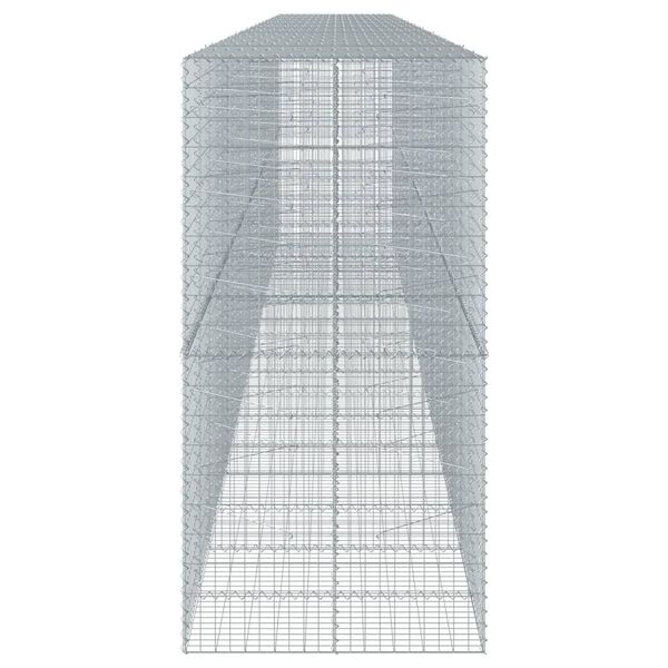 vidaXL Cesto gabião com cobertura 900x100x200 cm ferro galvanizado