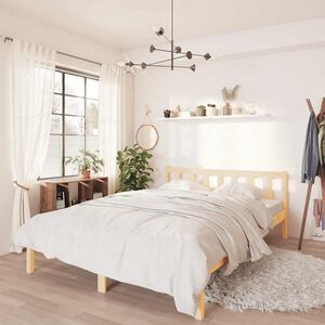vidaXL Estrutura de cama 140x190 cm pinho maci&ccedil;o