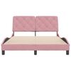vidaXL Estrutura de cama sem colch&atilde;o 120x200 cm veludo rosa