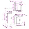 vidaXL Conjunto de Móveis para Banheiro 3 pcs Castanho 60 x 30 x 60 cm