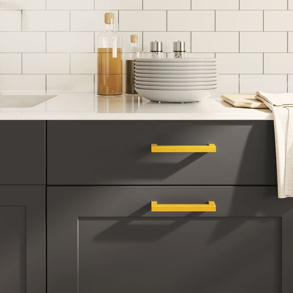 vidaXL Puxadores para m&oacute;veis 20 pcs 128 mm a&ccedil;o inoxid&aacute;vel dourado