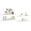 vidaXL Prateleiras de parede suspensas 4 pcs 120x23,5x3,8cm MDF branco