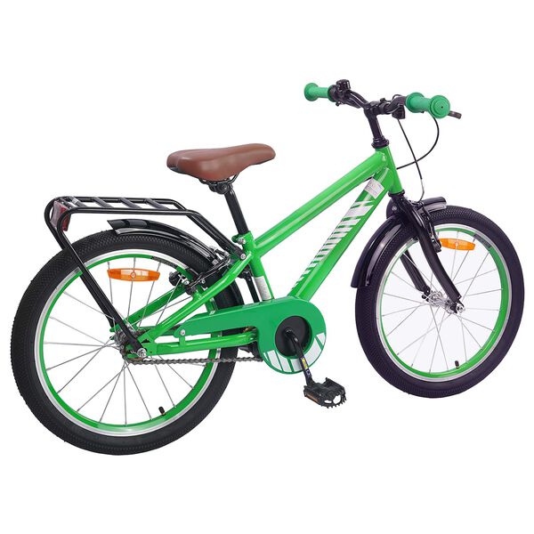 vidaXL Bicicleta Infantil 18 Polegadas para 5-7 anos Verde