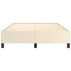 vidaXL Estrutura de cama 140x190 cm couro artificial cor creme