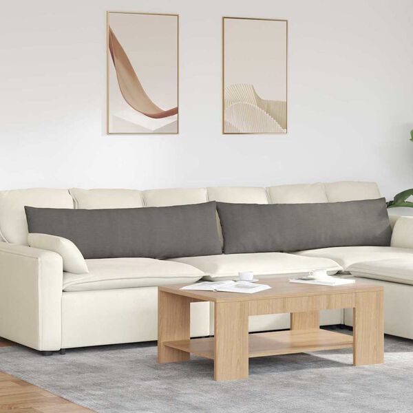 vidaXL Travesseiros de Sof&aacute; 2 pcs Cinzento-claro 145 x 40 cm