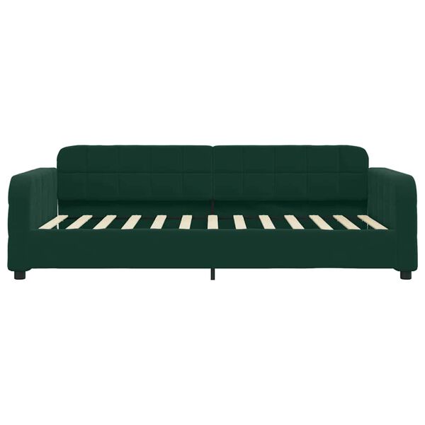vidaXL Sof&aacute;-cama com colch&atilde;o 80x200 cm veludo verde-escuro