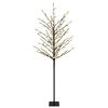 vidaXL &Aacute;rvore de Natal com bolas LED Preto 18 x 18 x 150 cm A&ccedil;o