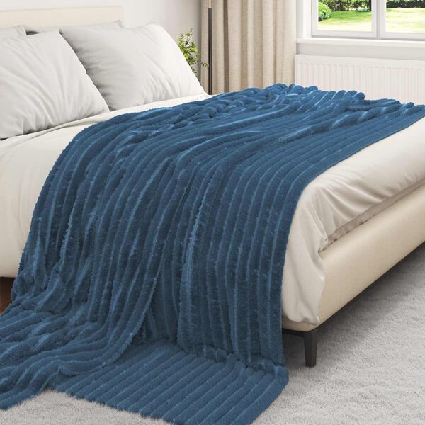 vidaXL Cobertor Azul Marinho 240 x 220 cm L&atilde;