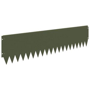 vidaXL Acabamento para Gramado 10 pcs 103 x 25 cm A&ccedil;o Verde-Azeitona