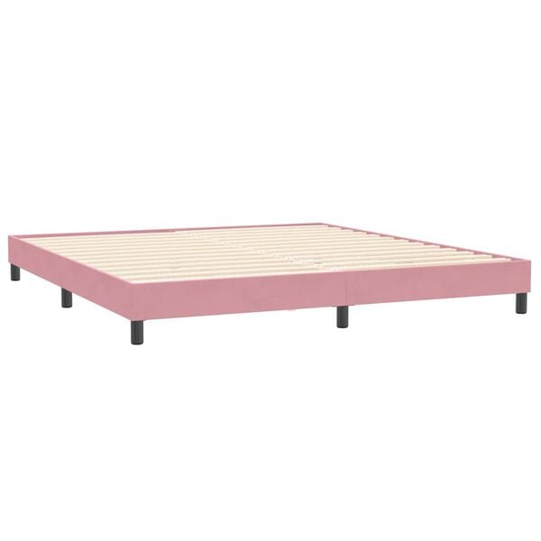 vidaXL Estrutura de cama sem colch&atilde;o 200x210 cm veludo rosa