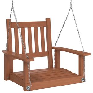 vidaXL Cadeira de baloi&ccedil;o com correntes de metal abeto maci&ccedil;o castanho