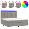 vidaXL Cama box spring c/ colch&atilde;o/LED 180x200 cm veludo cinzento-claro