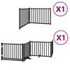 vidaXL Port&atilde;o p/ c&atilde;es com porta dobr&aacute;vel 6 pain&eacute;is 480 cm &aacute;lamo preto