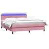 vidaXL Cama box spring c/ colch&atilde;o e LED 180x210 cm veludo Rosa
