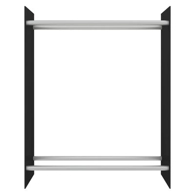 vidaXL Suporte para lenha 80x35x100 cm vidro temperado preto