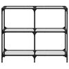 vidaXL Mesa consola com tampo em vidro transparente 98x30x81 cm aço