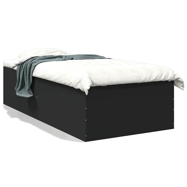 vidaXL Estrutura de cama 90x200 cm derivados de madeira preto