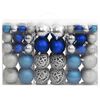 vidaXL Enfeites de Natal 100 pcs 3 / 4 / 6 cm azul e prateado