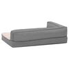 vidaXL Cama para c&atilde;es ergon&oacute;mica 90x64cm aspeto linho pel&uacute;cia cinzento