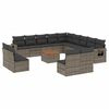 vidaXL 14 pcs conjunto sof&aacute;s p/ jardim c/ almofad&otilde;es vime PE cinzento