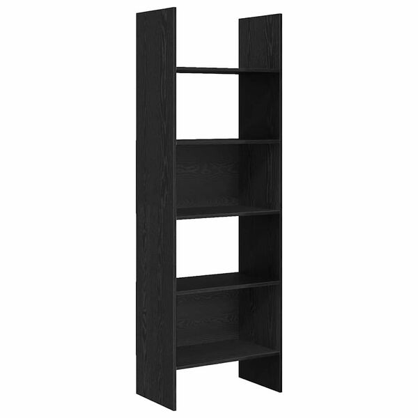 vidaXL Gabinete de Livros Carvalho Preto 60 x 35 x 180 cm