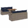 vidaXL Conjunto de Sof&aacute; de Jardim 7 unid. Cinza e Azul Marinho
