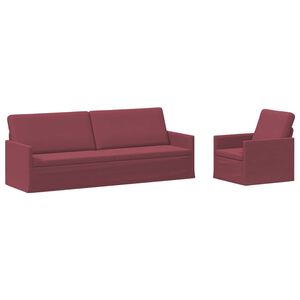 vidaXL Conjunto de Sof&aacute;s 2 pcs Vinho Vermelho Tecido