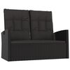 vidaXL 4 pcs conjunto lounge de jardim c/ almofad&otilde;es vime PE preto